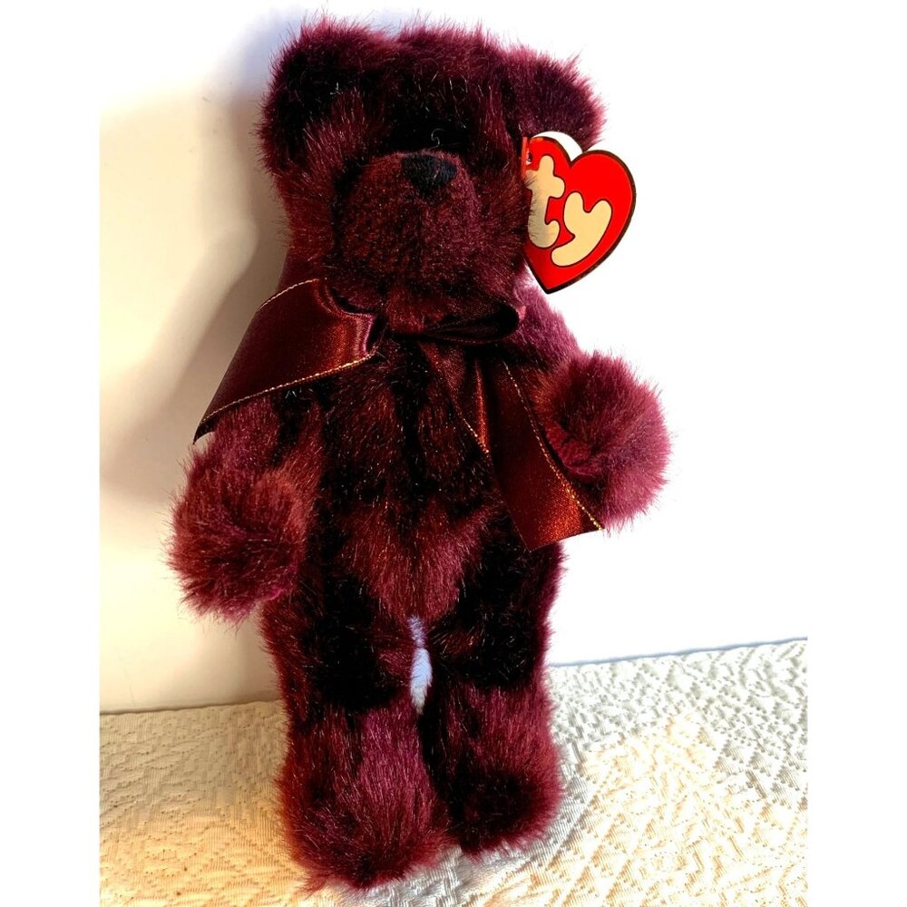 TY Beargundy Burgundy Plush Bear 10" Attic Treasures Collection Tag Adorable!